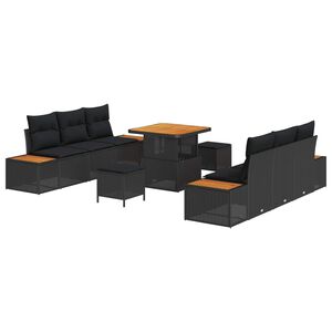 vidaXL Havesofa S&aelig;t 9 stk. 8-Antal s&aelig;der Sort Poly rattan