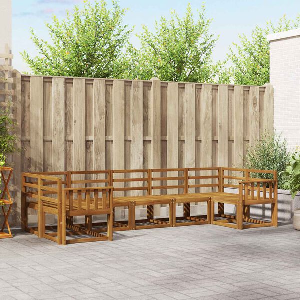 vidaXL Udend&oslash;rs sofagruppe 7 pcs Naturfarvet Massivt Akacietr&aelig;