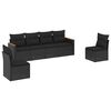 vidaXL sofas&aelig;t til haven 6 dele med hynder polyrattan sort