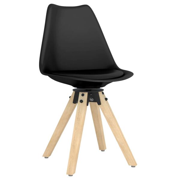 vidaXL drejelige spisebordsstole 4 stk. PP sort