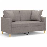 vidaXL 2-personers sofa med pyntepuder 120 cm stof gråbrun