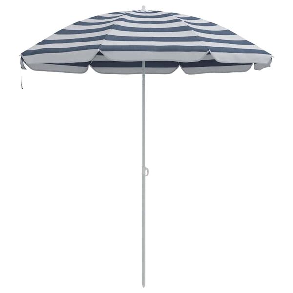 vidaXL Strand Parasol Bl&aring; og Hvid 206 x 206 x 212 cm