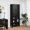 vidaXL Highboard Sort eg 69,5 x 34 x 180 cm Konstrueret tr&aelig;
