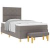 vidaXL Box spring seng med hovedg&aelig;rde Gr&aring;brun 190 x 120 cm Stof