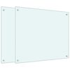 vidaXL st&aelig;nkplader 2 stk. 70x60 cm h&aelig;rdet glas hvid