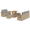 vidaXL Havesofa S&aelig;t 10 stk. Beige og lys gr&aring; polyrattan