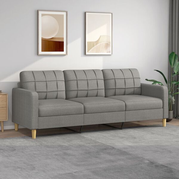 vidaXL 3-personers sofa 210 cm stof m&oslash;rkegr&aring;