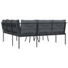 vidaXL udendørs sofasæt med hynder stål og textilene sort