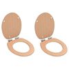 vidaXL toilets&aelig;der 2 stk. med soft close-l&aring;g MDF bambusdesign