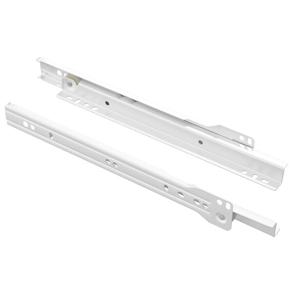 vidaXL Skuffeskinne 2 pcs Hvid 250 mm St&aring;l