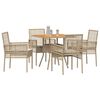 vidaXL Have Spisebordss&aelig;t 5 pcs Beige polyrattan