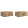 vidaXL V&aelig;gh&aelig;ngt Natbord med skuffe 2 pcs Artisan-eg 49 x 34,5 x 20 cm