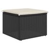 vidaXL haveskammel med hynde 55x55x37 cm polyrattan sort