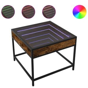 vidaXL sofabord med Infinity LED-lys 50x50x41 cm r&oslash;get egetr&aelig;sfarve