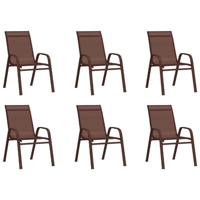 vidaXL spisebordssæt til haven 7 dele brun og sort