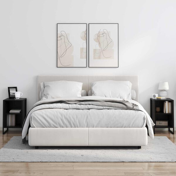 vidaXL Sengebord Sort eg 39,5 x 30 x 50 cm Konstrueret tr&aelig;