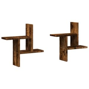 vidaXL v&aelig;ghylder 2 stk. 38x12x38 cm konstrueret tr&aelig; r&oslash;get egetr&aelig;
