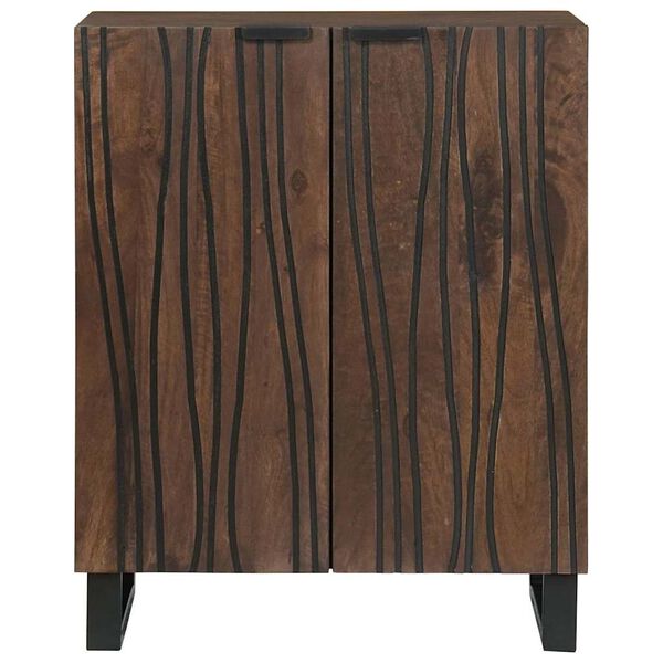 vidaXL Sideboard Valn&oslash;d 60 x 33,5 x 75 cm Massivt mangotr&aelig;