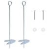 vidaXL Jordanker 2 pcs S&oslash;lv &Oslash;10 x 40 cm Galvaniseret metal