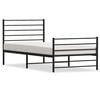vidaXL sengeramme med sengegavl og fodg&aelig;rde 107x203 cm metal sort