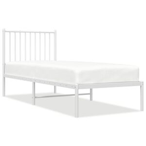 vidaXL sengeramme uden madras med hovedg&aelig;rde 75x190 cm hvid