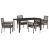 vidaXL Have Spisebordss&aelig;t 5 stk. Brun polyrattan