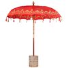 vidaXL Balinesisk parasol med base R&oslash;d 215 x 215 x 260 cm