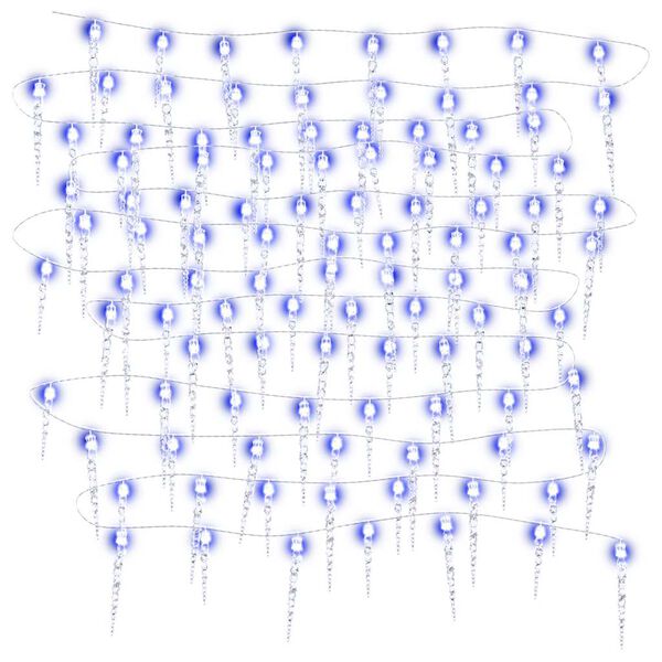 vidaXL lysk&aelig;de m. istapper 200 LED'er 20 m akryl PVC bl&aring;