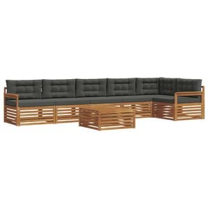 vidaXL Udend&oslash;rs sofagruppe med pude 7 pcs Naturlig og Antracit
