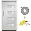 vidaXL hovedd&oslash;r 100x200 cm aluminium og PVC hvid