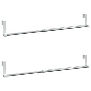 vidaXL gardinst&aelig;nger 2 stk. 40-60 cm aluminium hvid og s&oslash;lvfarvet