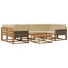 vidaXL Udend&oslash;rs sofagruppe med pude 7 pcs Naturlig og Beige