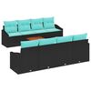 vidaXL Havesofa S&aelig;t med pude 9 pcs Sort polyrattan