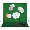vidaXL fotostudieudstyr med lamper, paraplyer, baggrund og reflektor