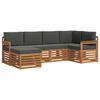 vidaXL Sofas&aelig;t med pude 6 pcs Naturlig og Antracit Massivt Akacietr&aelig;