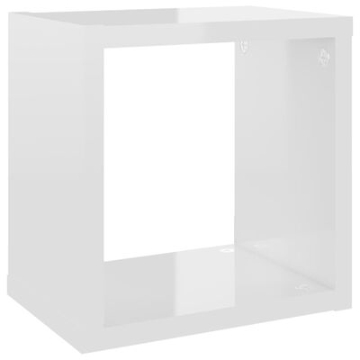 vidaXL væghylder 6 stk. 22x15x22 cm kubeformet hvid højglans
