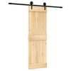 vidaXL Skyded&oslash;r Naturfarvet og sort 70 x 210 cm Massivt Fyrretr&aelig;