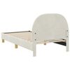 vidaXL Børnesengestel med hovedgærde Creme 80 x 160 cm Fløjl