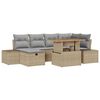 vidaXL Havesofa Sæt 7 pcs Beige polyrattan