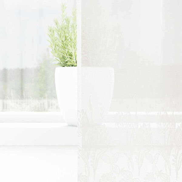 vidaXL Lace Gardin med gardiner Blomstret Hvid 180 x 150 cm Polyester