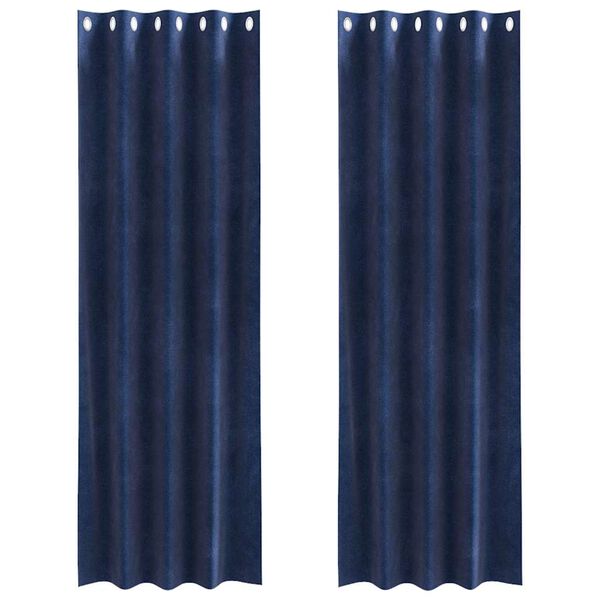 vidaXL Mørklægningsgardiner 2 pcs Mørk blå 140 x 260 cm Fløjl