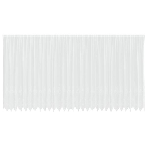 vidaXL Lace Gardin med gardiner Blomstret Hvid 245 x 750 cm Polyester