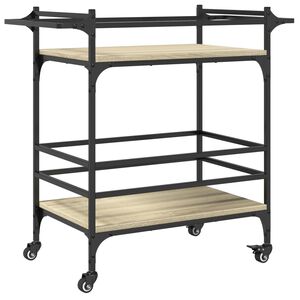 vidaXL k&oslash;kkenvogn 82x40x78,5 cm konstrueret tr&aelig; sonoma-eg