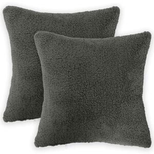 vidaXL Pudebetr&aelig;k 2 pcs HEERLEN M&oslash;rkegr&aring; 30 x 30 cm Boucl&eacute;