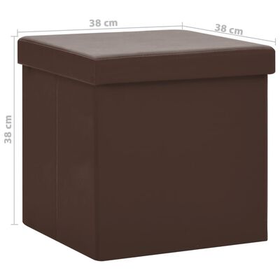 vidaXL foldbar opbevaringspuf PVC brun