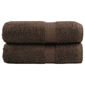 vidaXL Premium vaskeh&aring;ndkl&aelig;der SOLUND 2 stk. brun 30x30 cm 600 gsm