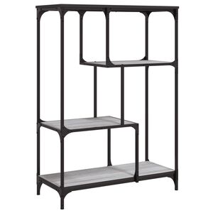 vidaXL bogreol 81x36x115 cm konstrueret tr&aelig; og jern gr&aring; sonoma-eg