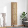 vidaXL Highboard Artisan Egetr&aelig; 34,5 x 34 x 180 cm Konstrueret tr&aelig;