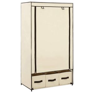 vidaXL kl&aelig;deskab 87 x 49 x 159 cm stof cremefarvet