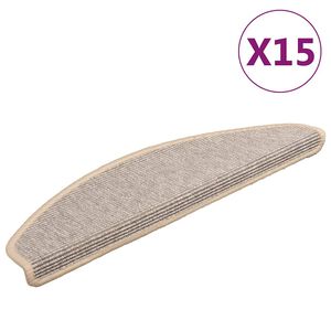 vidaXL trappem&aring;tter 15 stk. 65x21x4 cm s&oslash;lv halvrund store